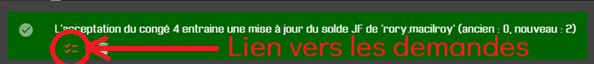 Notification "mise à jour compteur JF"